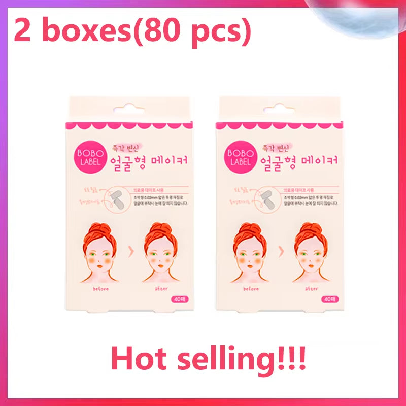 40Pcs/10Sheets V Lift Face Sticker Invisible Makeup Adhesive Lift Face Tape Slim Patch Breathable Sticker Lifting Tighten Chin